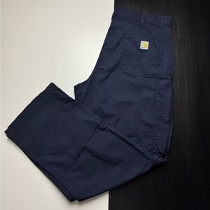 Carhartt Cargo Pants Mens 40x32 Blue Loose Fit Ripstop Workwear 103903-NVY 40x32